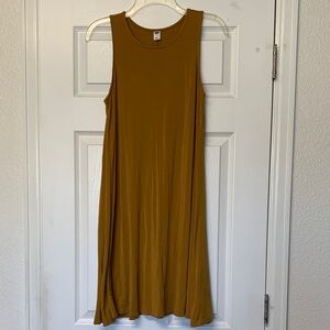 Old Navy Mustard Sleeveless Midi Dress